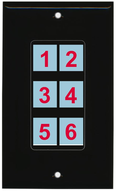6 Port Custom Keystone Wall Plate DecorZ Black