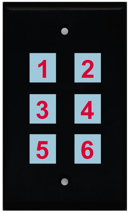 6 Port Custom Keystone Wall Plate Solid Black