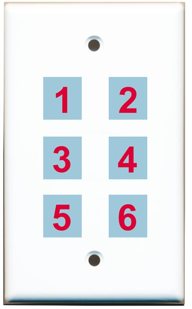 6 Port Custom Keystone Wall Plate Solid White