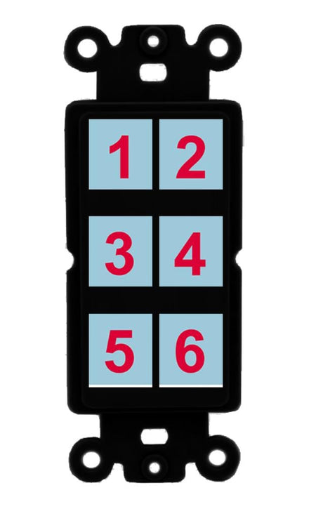 6 Port Custom Keystone Wall Plate DecorZ Rocker Black