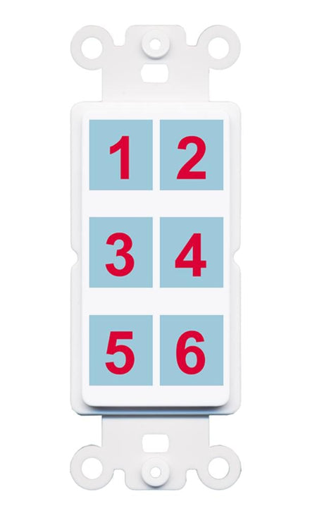 6 Port Custom Keystone Wall Plate DecorZ Rocker White