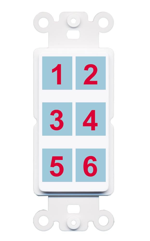 6 Port Custom Keystone Wall Plate DecorZ Rocker White