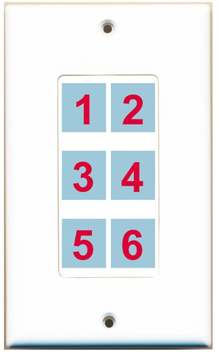 6 Port Custom Keystone Wall Plate DecorZ White