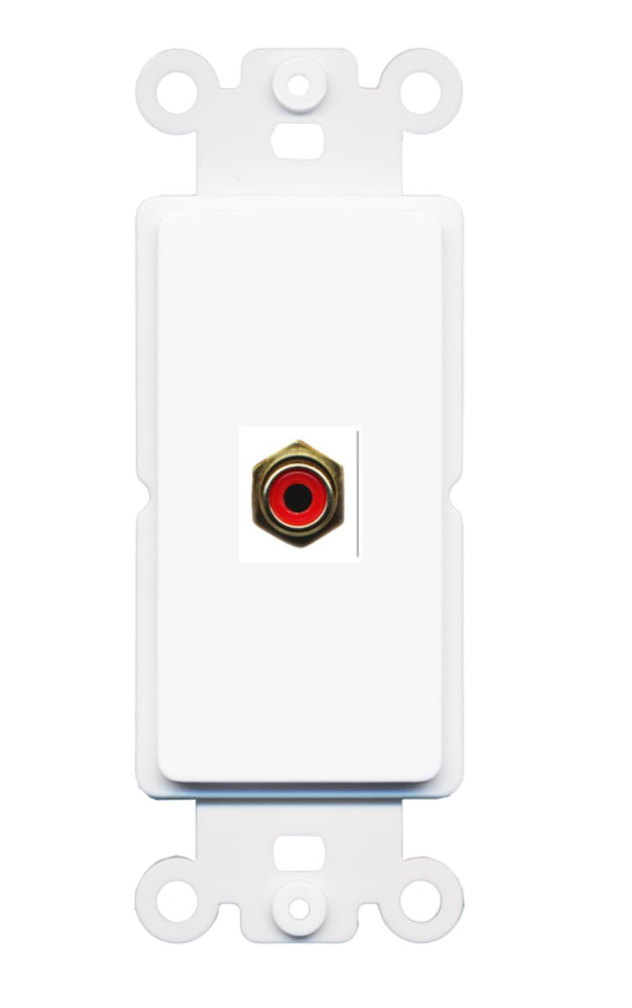 RiteAV - RCA Red Port Wall Plate Decorative (Rocker) White