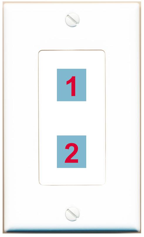 DecorZ Custom Wall Plate White with up to 2 Keystone Ports