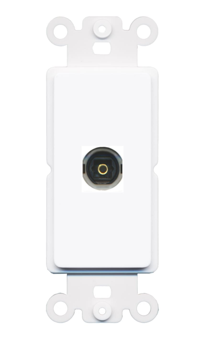 RiteAV - Toslink Port Wall Plate Decorative (Rocker) White