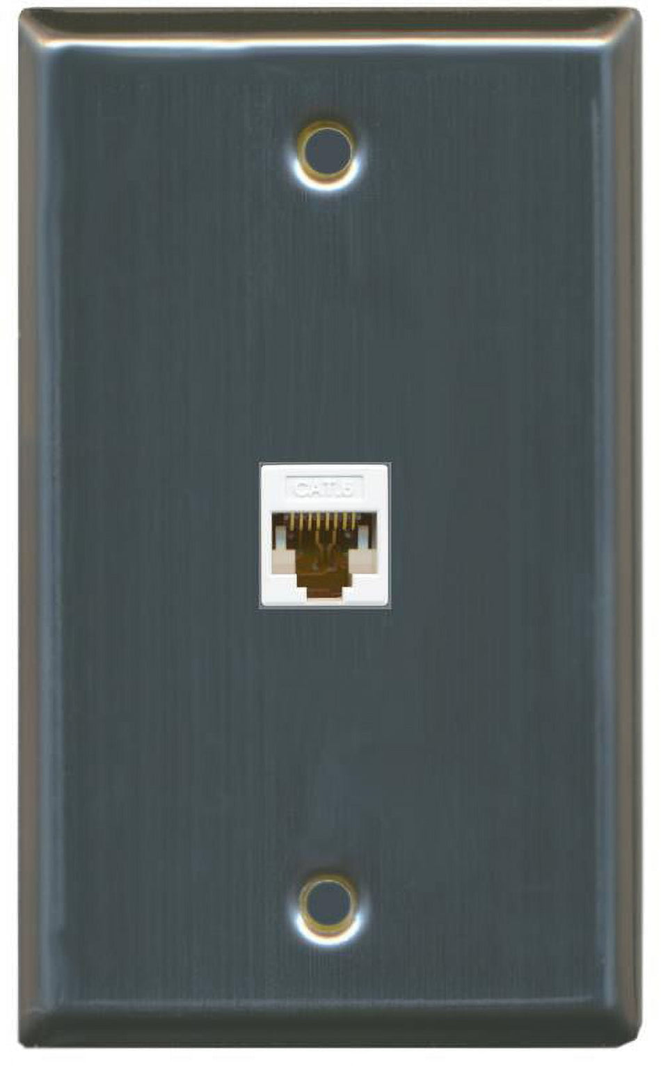 RiteAV 1 Gang 1 Port Cat6 Wall Plate - Stainless