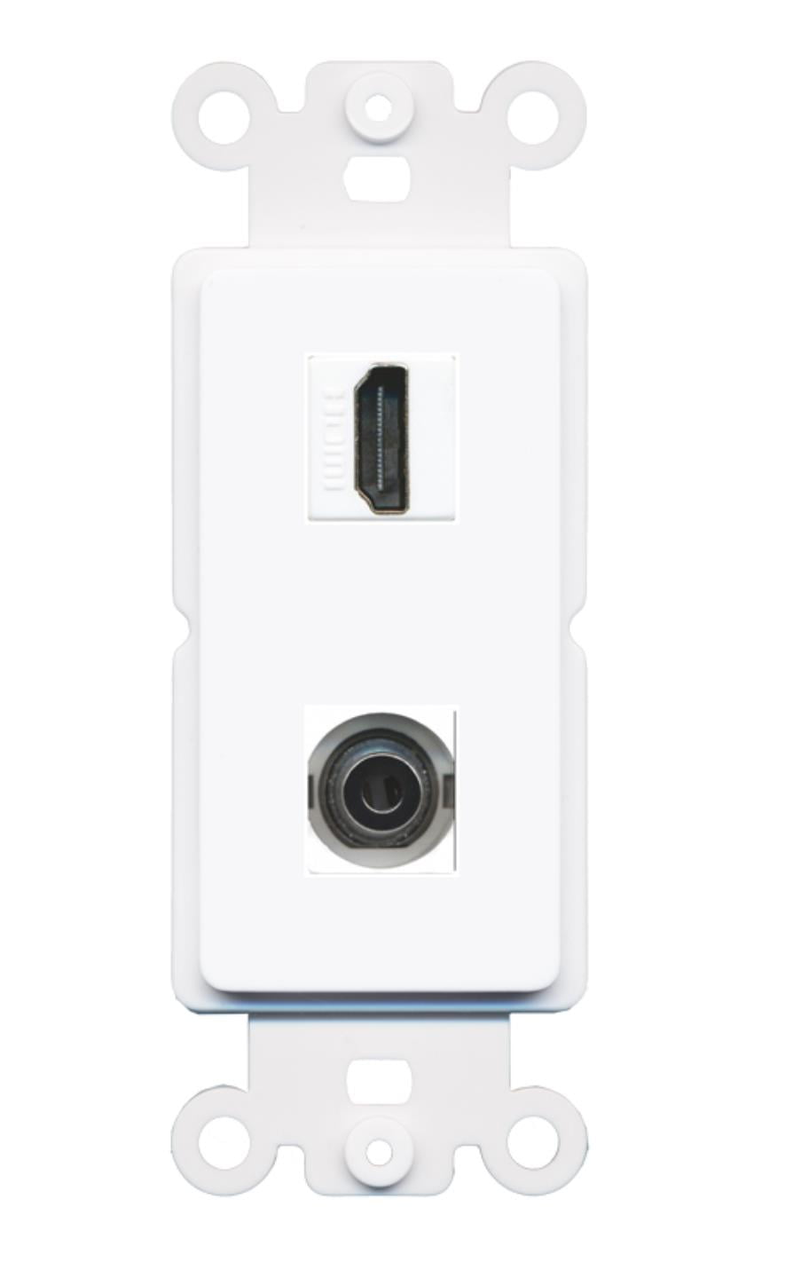 RiteAV - HDMI 3.5mm Port Wall Plate Decorative (Rocker) White