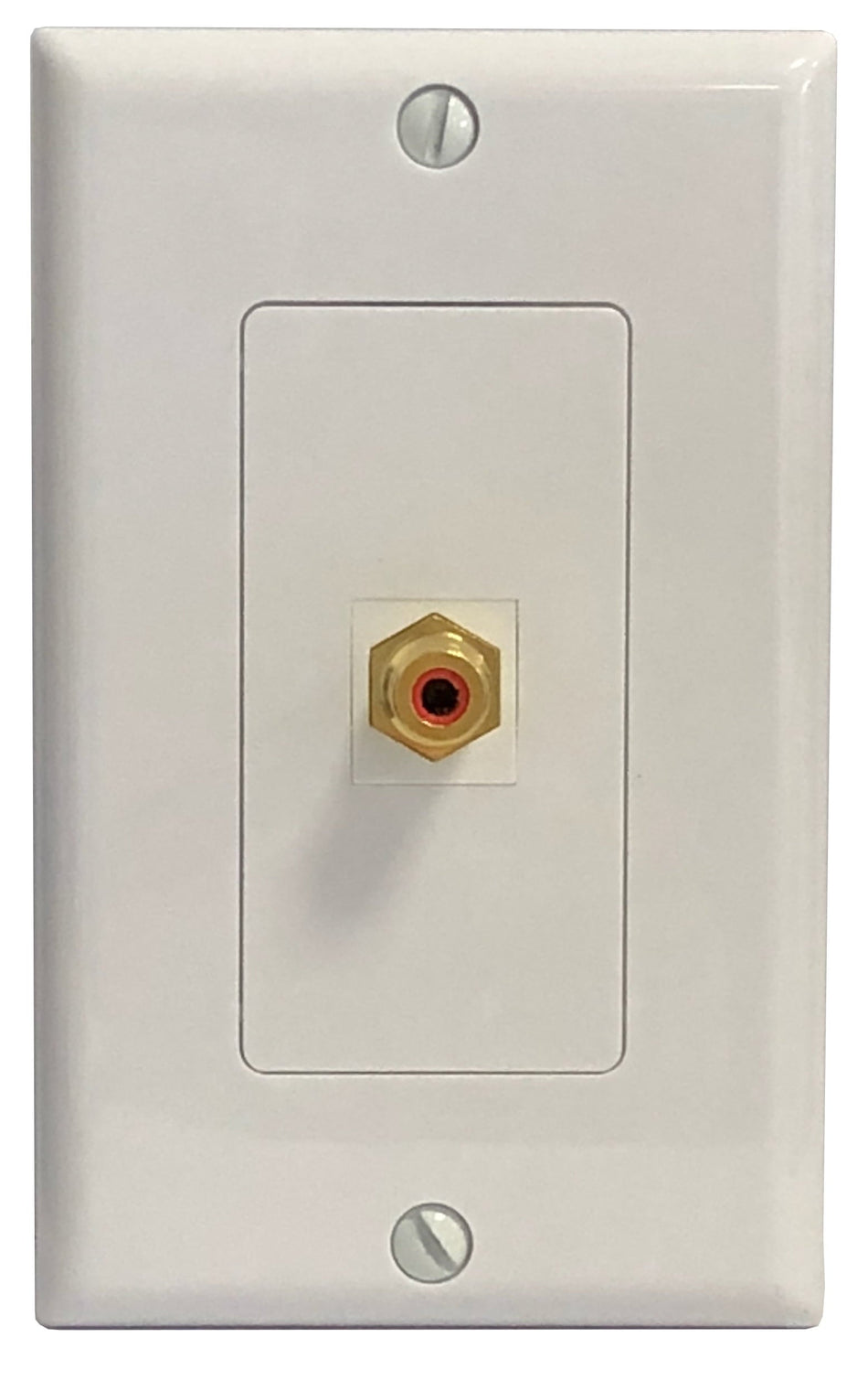 RiteAV - 1 RCA Red to F-Type Coax Subwoofer Wall Plate Decorative White