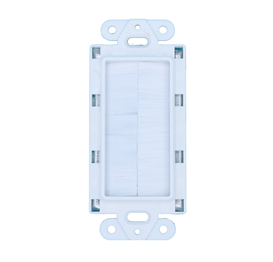 RiteAV Brush Plate Pass Through Decorative Plastic Wall Plate Insert Module