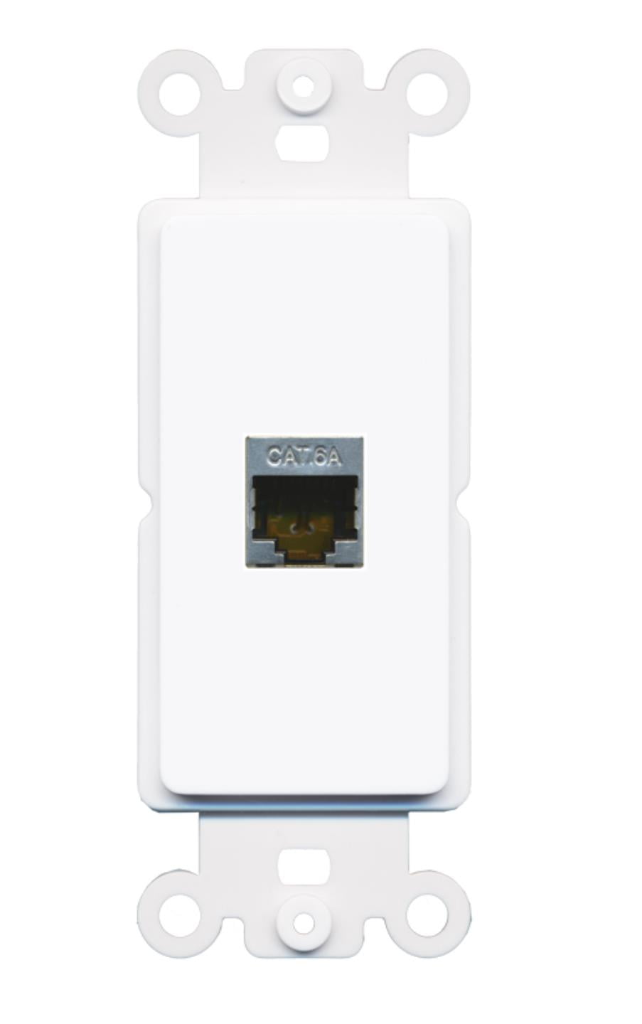 RiteAV - Cat6a Port Wall Plate Decorative (Rocker) White