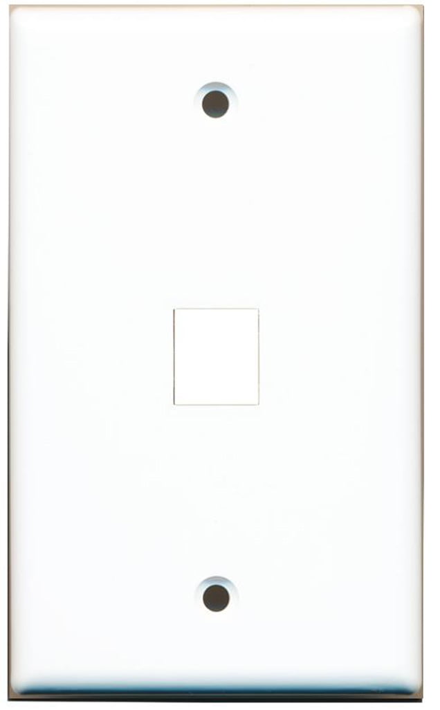 1 Port Keystone Wall Plate White - Pack of 5