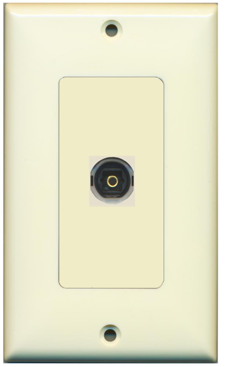RiteAV - 1 Toslink Digital Audio Port Wall Plate Decorative - Light Almond - Bracket Included
