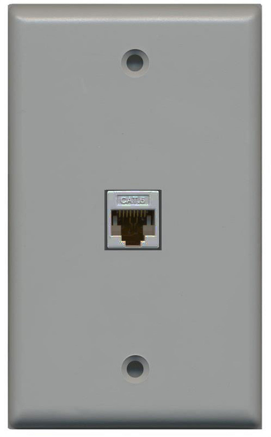 RiteAV 1 Port Cat6 Ethernet Wall Plate Jack Female-Female - Flat [Gray/Gray]