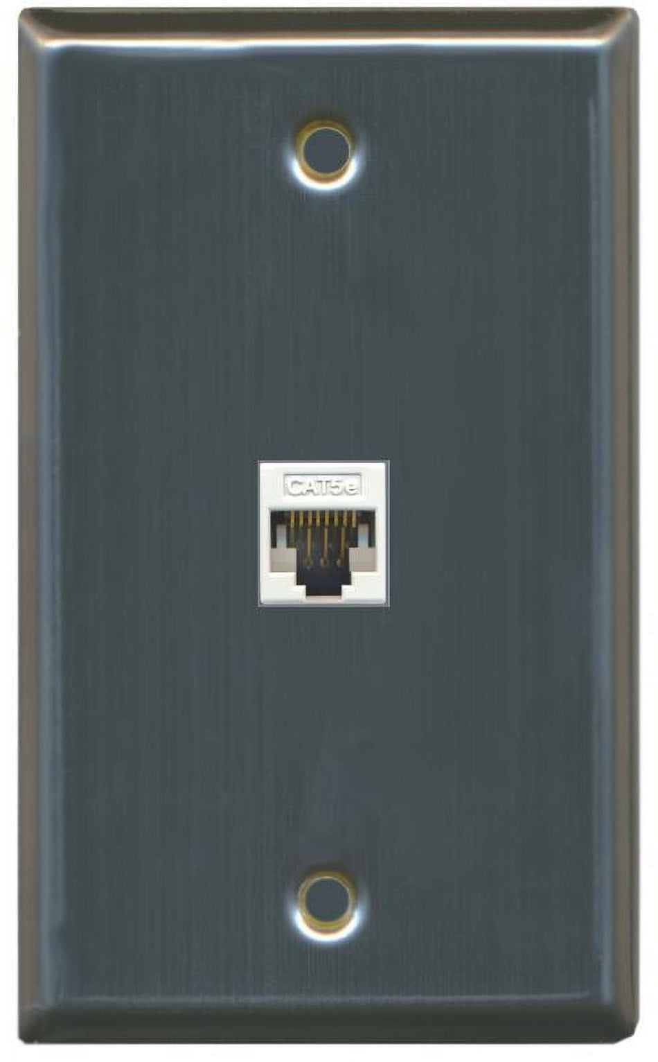 RiteAV 1 Gang 1 Port Cat5e Wall Plate - Stainless