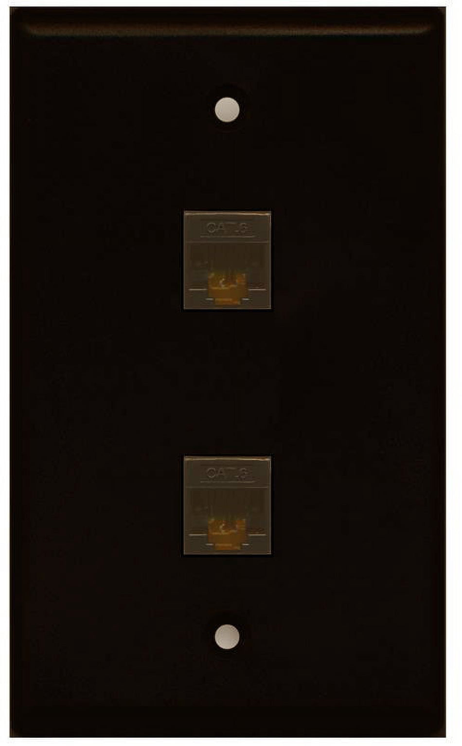 RiteAV 1 Gang 2 Port Cat6 Wall Plate - Brown