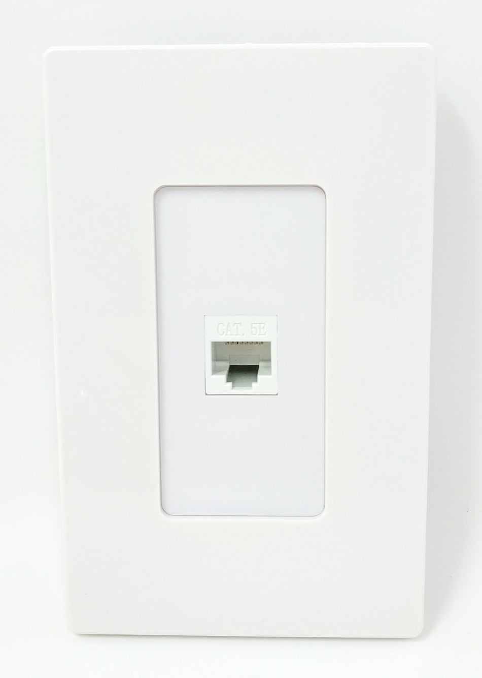 RiteAV - Cat5e Ethernet Screwless Wall Plate Decorative - 1 Port - White
