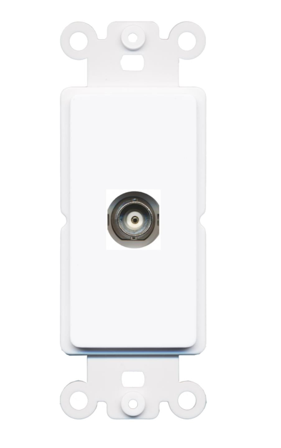 RiteAV - Bnc Port Wall Plate Decorative (Rocker) White