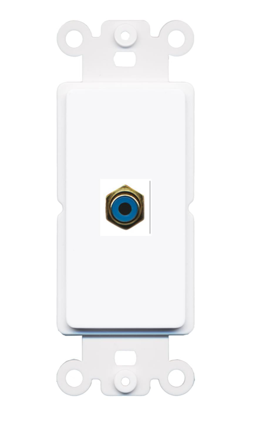 RiteAV - RCA Blue Port Wall Plate Decorative (Rocker) White