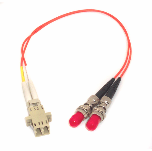 Fiber Optic Adapter Cable ST (Female) to LC (Female) Multimode (50/125) Duplex 1FT
