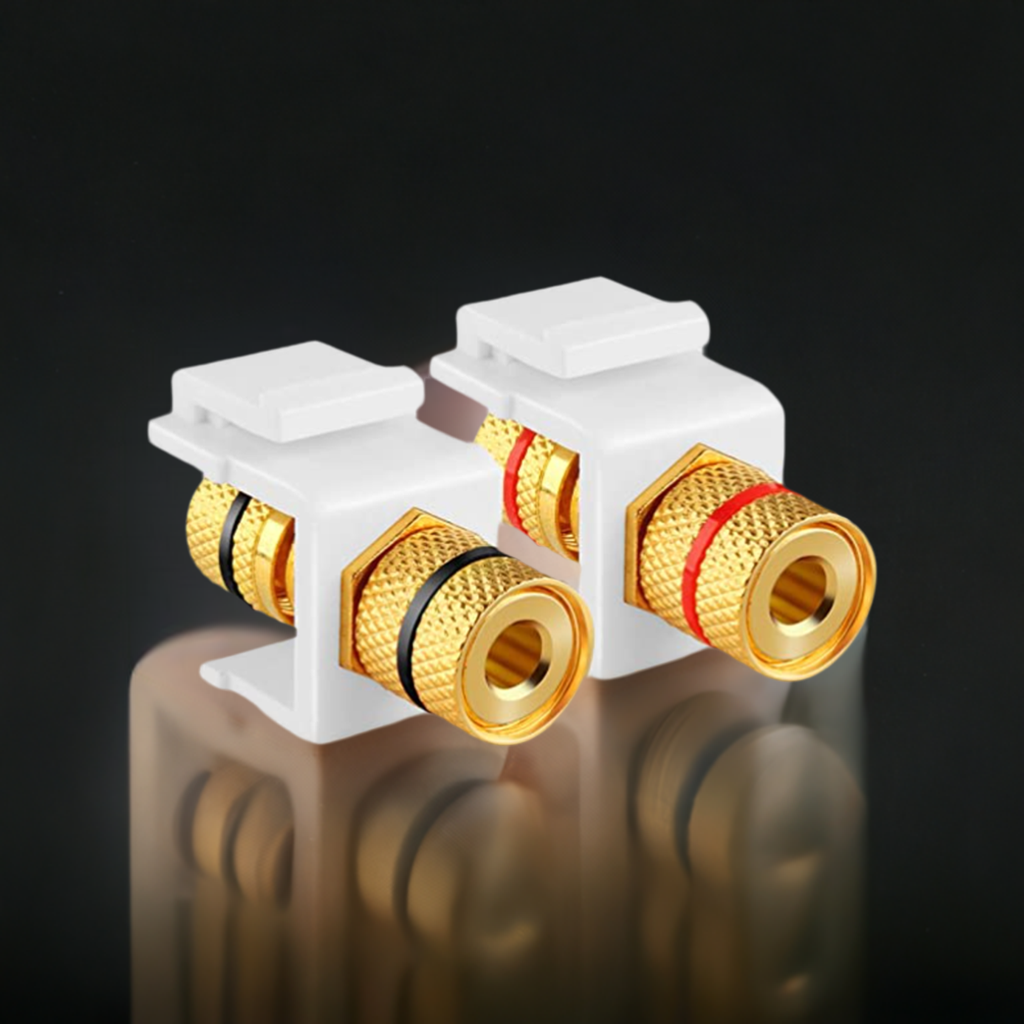 (2 Pack) Banana Jack Connector Keystone Ports for Speaker Connections