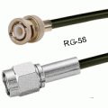 BNC-58 Male to SMA Male 60inch RG-58 Cable