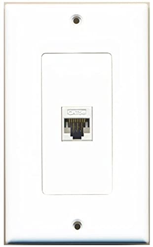 RiteAV - New Single Port Decorative Network Wall Plate - White (Tooless) F/F