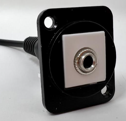3.5mm D Series Chassis Panel Mount Connector Pass Through Solderless Bulkhead Coupler, Black Metal Housing with Pigtail