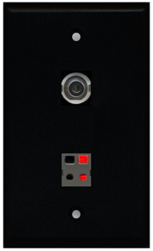 RiteAV - Black 1 Port 3.5mm 1 Port Speaker Wall Plate