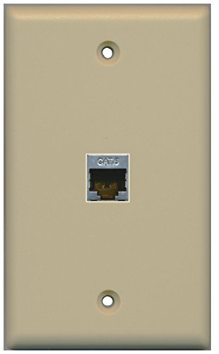 RiteAV - 1 Port Cat6 Shielded Female-Female Wall Plate - Ivory