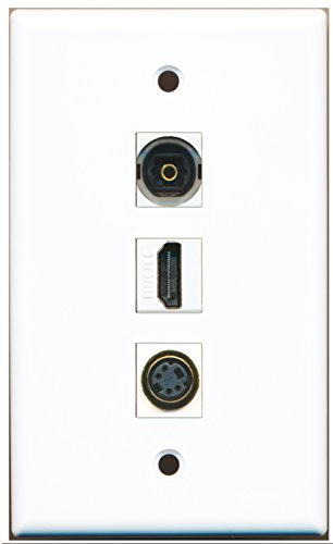 RiteAV - 1 Port HDMI and 1 Port S-Video and 1 Port Toslink Wall Plate
