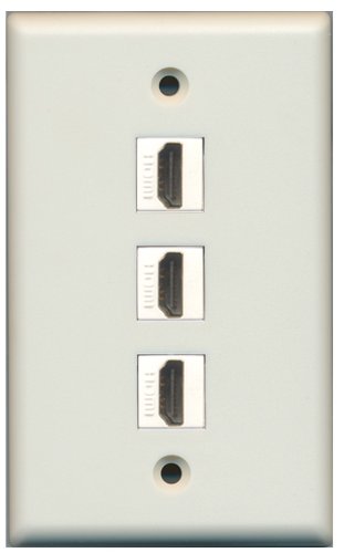 RiteAV - 3 x HDMI Wall Plate - Off White