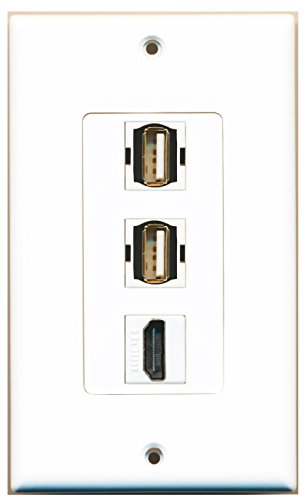 RiteAV - 1 Port HDMI 2 Port USB A-A Decorative Wall Plate Decorative