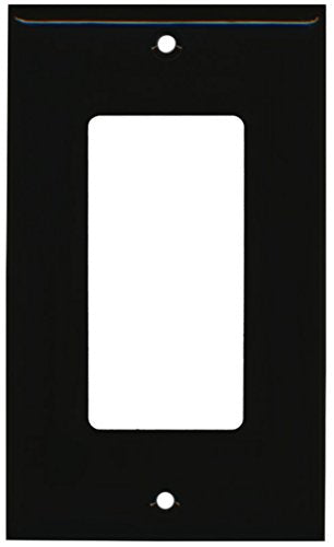 RiteAV Blank Wall Plate for Keystone Jacks - Black 1 Gang Decorative