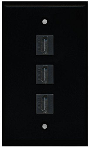 RiteAV - 3 Port HDMI Wall Plate - Black