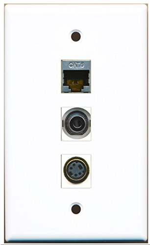 RiteAV - 1 Port S-Video and 1 Port Shielded Cat6 Ethernet and 1 Port 3.5mm Wall Plate