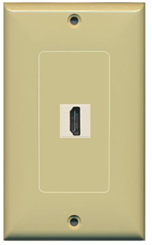 RiteAV HDMI 2.0 Keystone Decorative Wall Plate - Ivory/Ivory 1 Port