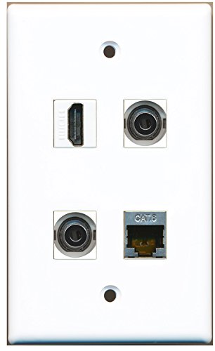 RiteAV - 1 Port HDMI 1 Port Shielded Cat6 Ethernet 2 Port 3.5mm Wall Plate