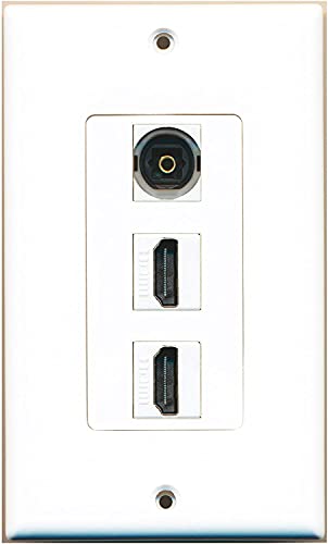 RiteAV - 1 Toslink Digital Audio Port and 2 HDMI Port Wall Plate Decorative