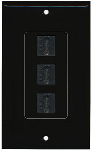 RiteAV - 3 Port HDMI Decorative Wall Plate - Black