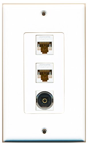 RiteAV - 1 Port Toslink 2 Port Cat6 Ethernet White Decorative Wall Plate Decorative