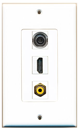 RiteAV - 1 Port HDMI 1 RCA Yellow 1 3.5mm Wall Plate Decorative