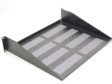 2U Rack Mount 19" Vented Cantilever Shelf Satin Back