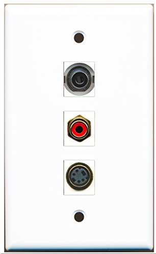 RiteAV - 1 Port RCA Red and 1 Port S-Video and 1 Port 3.5mm Wall Plate