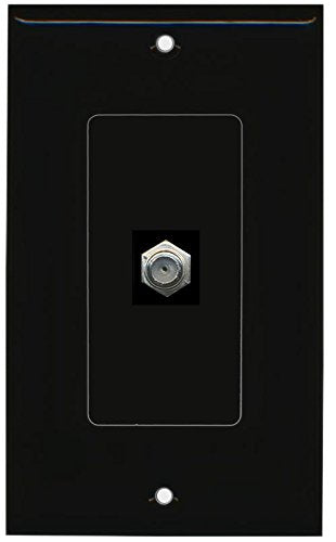 RiteAV Coax Wall Plate 1 Gang Decorative - Black
