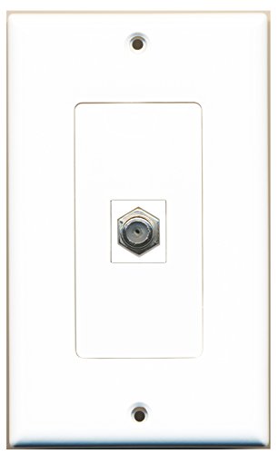 RiteAV - 1 Coax Cable TV Port Wall Plate White Decorative