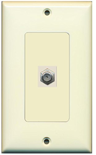 RiteAV Coax Wall Plate 1 Gang Decorative - Light Almond