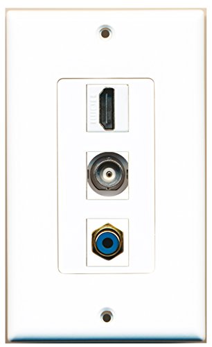 RiteAV - 1 Port HDMI and 1 Port RCA Blue and 1 Port BNC Decorative Wall Plate Decorative