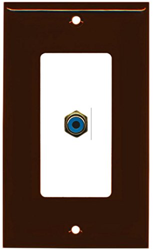 RiteAV - 1 RCA Blue for Subwoofer Audio Port Wall Plate Decorative - Brown/White