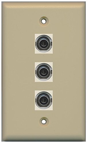 RiteAV (1 Gang Flat) 3 3.5mm (Ivory) Wall Plate Ivory